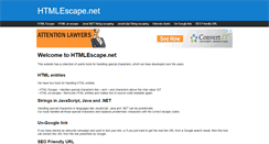 Desktop Screenshot of htmlescape.net