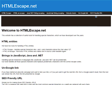 Tablet Screenshot of htmlescape.net